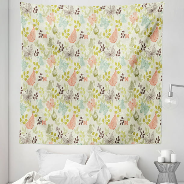 Sketch Painting Flowers Butterfly Tapestry Wall Hanging Living Room Bedroom Dorm